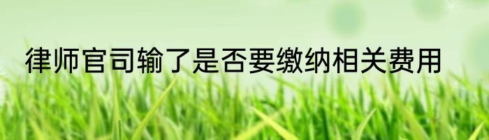 律师官司输了是否要缴纳相关费用