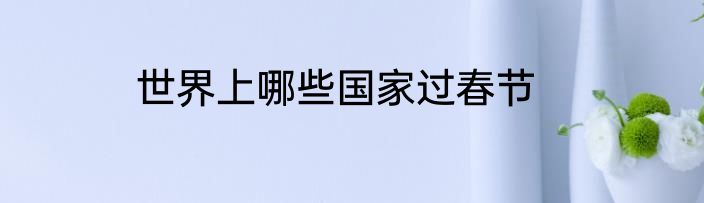 世界上哪些国家过春节
