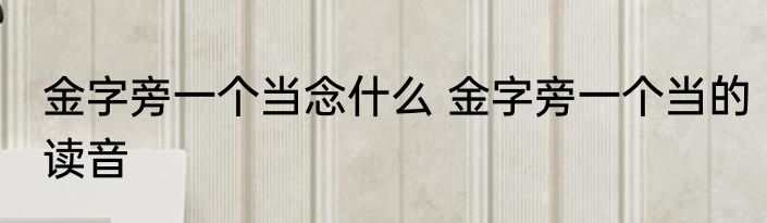 金字旁一个当念什么 金字旁一个当的读音