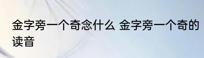 金字旁一个奇念什么 金字旁一个奇的读音