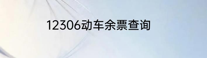 12306动车余票查询