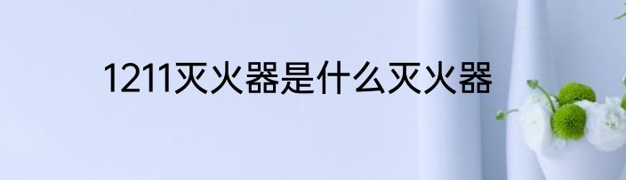 1211灭火器是什么灭火器