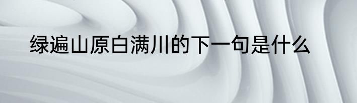 绿遍山原白满川的下一句是什么