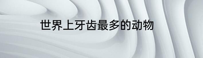 世界上牙齿最多的动物