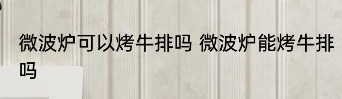 微波炉可以烤牛排吗 微波炉能烤牛排吗