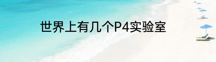 世界上有几个P4实验室