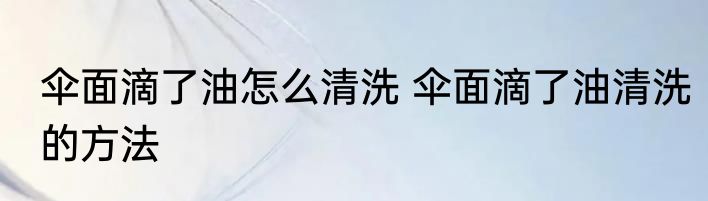 伞面滴了油怎么清洗 伞面滴了油清洗的方法