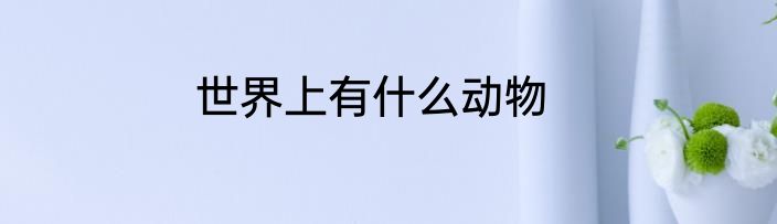 世界上有什么动物