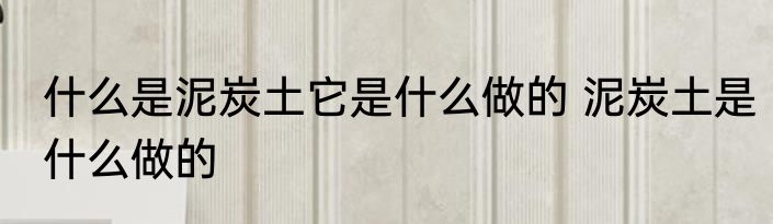 什么是泥炭土它是什么做的 泥炭土是什么做的
