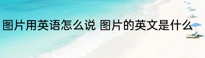 图片用英语怎么说 图片的英文是什么