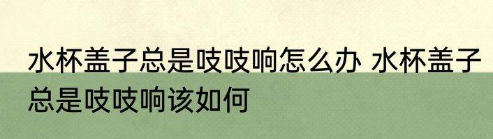 水杯盖子总是吱吱响怎么办 水杯盖子总是吱吱响该如何