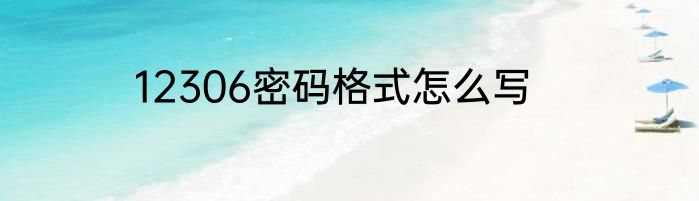 12306密码格式怎么写