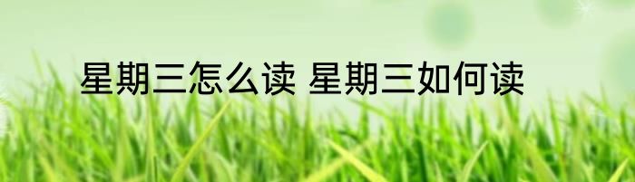 星期三怎么读 星期三如何读