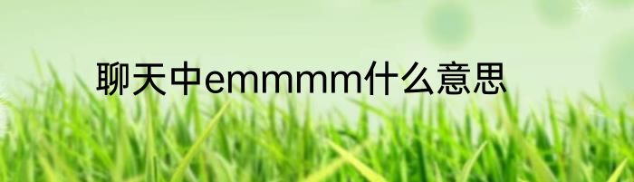 聊天中emmmm什么意思