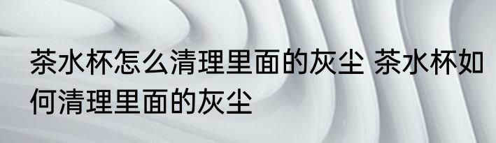 茶水杯怎么清理里面的灰尘 茶水杯如何清理里面的灰尘