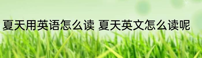 夏天用英语怎么读 夏天英文怎么读呢