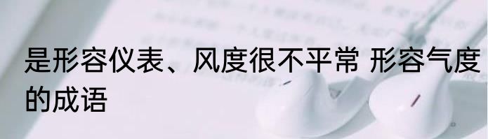 是形容仪表、风度很不平常 形容气度的成语