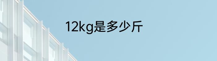 12kg是多少斤