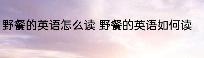 野餐的英语怎么读 野餐的英语如何读