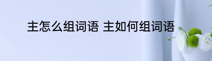 主怎么组词语 主如何组词语