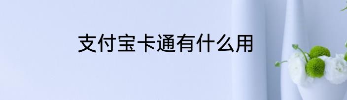 支付宝卡通有什么用