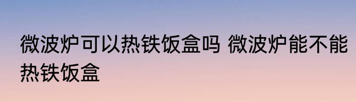 微波炉可以热铁饭盒吗 微波炉能不能热铁饭盒