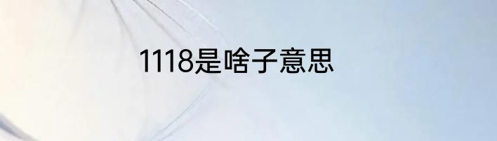 1118是啥子意思