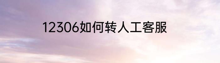 12306如何转人工客服