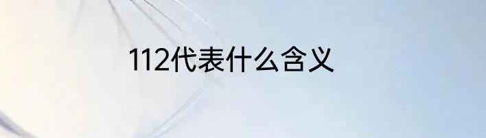 112代表什么含义
