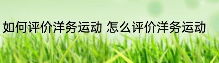 如何评价洋务运动 怎么评价洋务运动