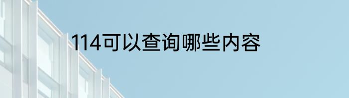 114可以查询哪些内容