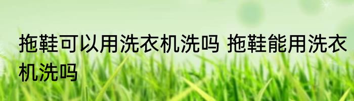 拖鞋可以用洗衣机洗吗 拖鞋能用洗衣机洗吗