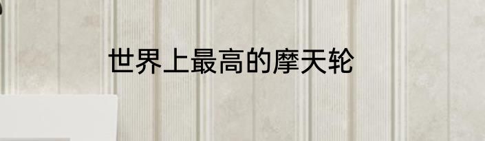 世界上最高的摩天轮