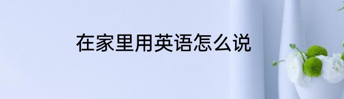 在家里用英语怎么说