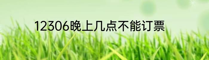 12306晚上几点不能订票