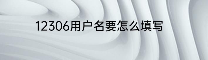 12306用户名要怎么填写