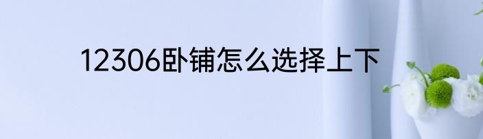 12306卧铺怎么选择上下