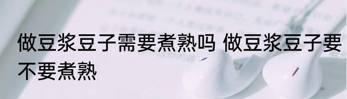 做豆浆豆子需要煮熟吗 做豆浆豆子要不要煮熟