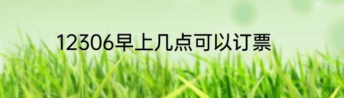 12306早上几点可以订票