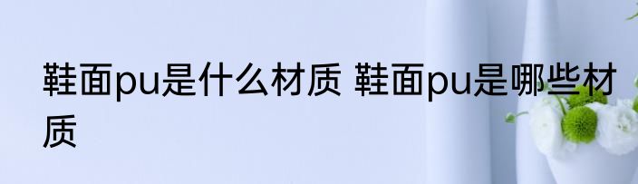 鞋面pu是什么材质 鞋面pu是哪些材质