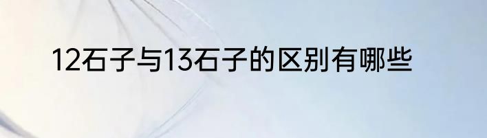 12石子与13石子的区别有哪些