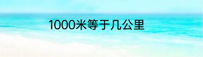 1000米等于几公里