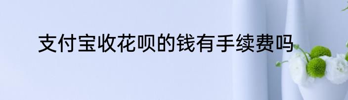 支付宝收花呗的钱有手续费吗