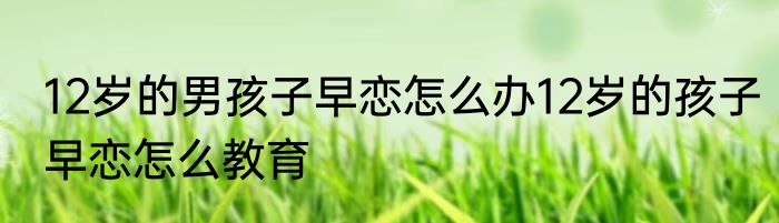 12岁的男孩子早恋怎么办12岁的孩子早恋怎么教育