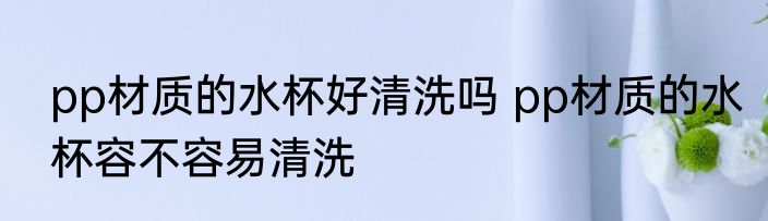 pp材质的水杯好清洗吗 pp材质的水杯容不容易清洗