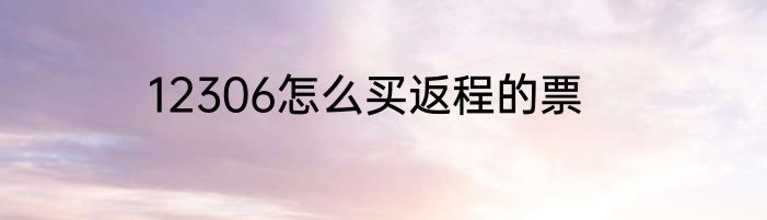 12306怎么买返程的票