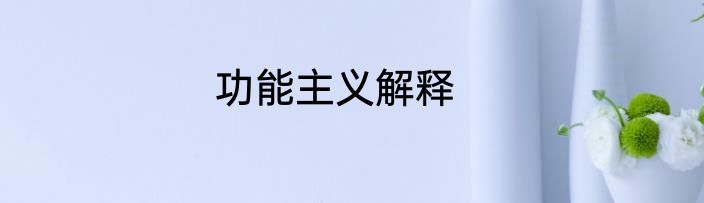 功能主义解释