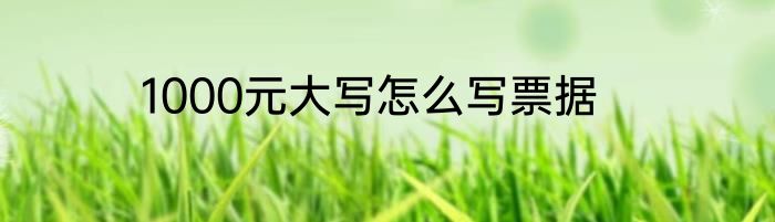 1000元大写怎么写票据