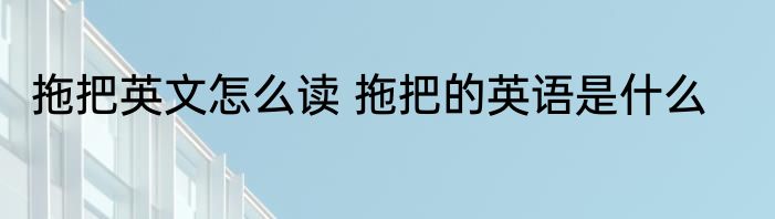 拖把英文怎么读 拖把的英语是什么