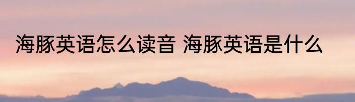 海豚英语怎么读音 海豚英语是什么